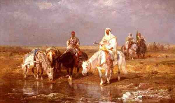 Schreyer Adolf Arabs Watering Their Horses A4 Photo Print