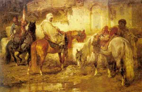 Schreyer Adolf At The Watering Place A4 Photo Print