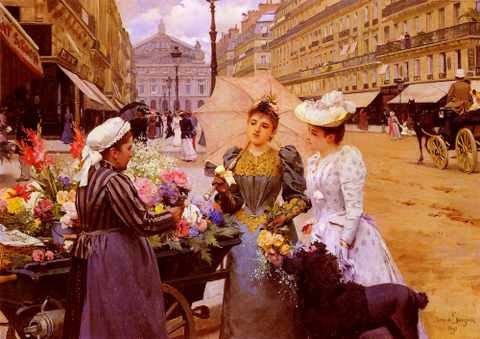 Schryver Louis Marie De Marchande De Fleurs Avenue De L Oper A4 Photo Print