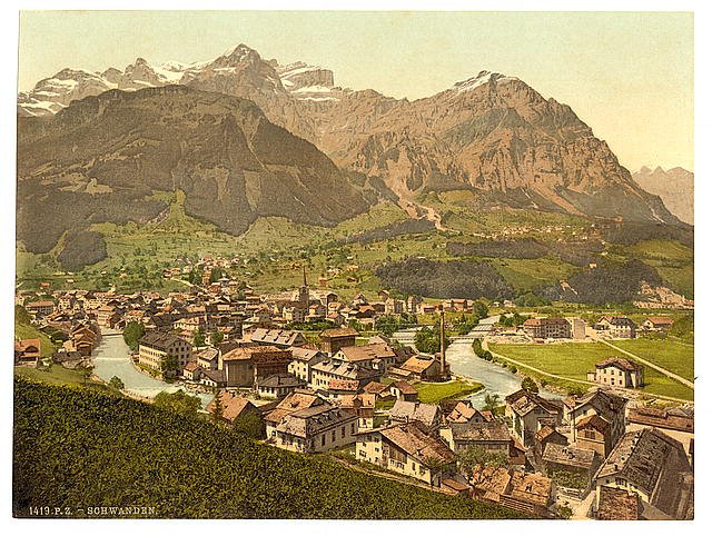 Schwanden Glarus Vintage A4 Photo Print