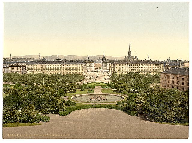 Schwarzenberg Place Vienna Vintage A4 Photo Print