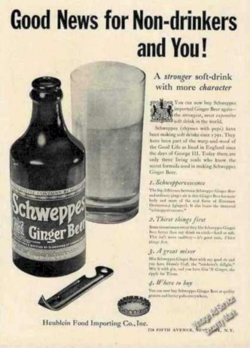Schweppes Ginger Beer Vintage Retro Advert Ads A4 Photo Print