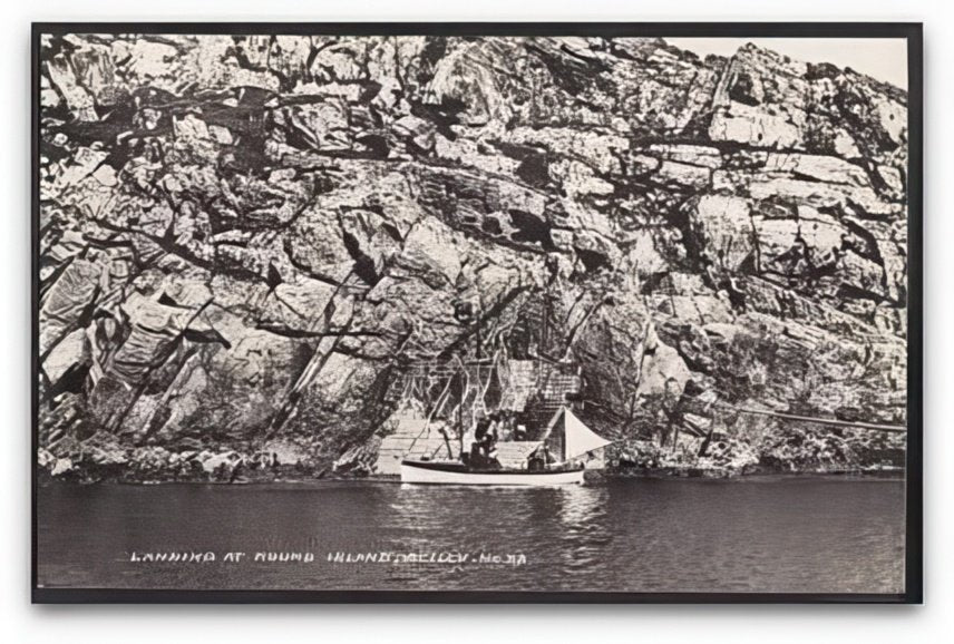 Scilly Isles Sailing Boat Landing At Round Island People Climb Steps Vintage A4 Photo Print