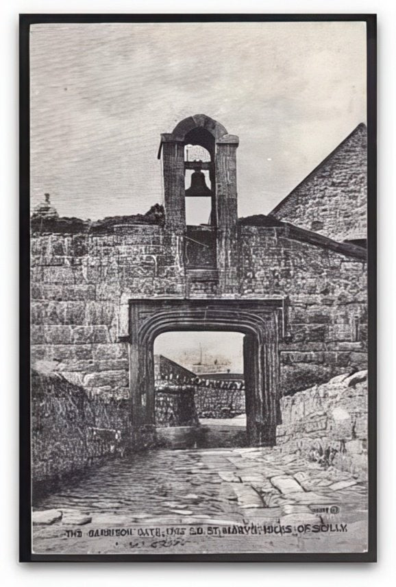 Scilly Isles St Marys The Garrison Gate & Bell Above On Wall Vintage A4 Photo Print