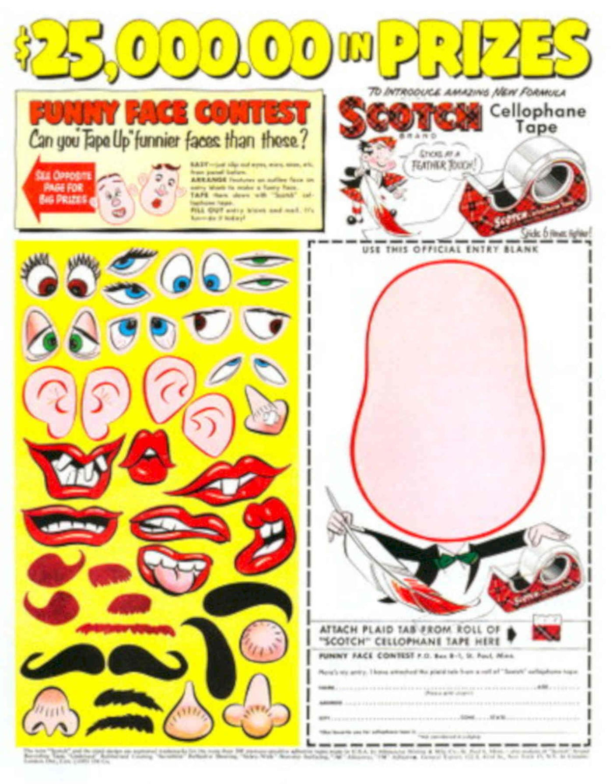 Scotch Tape Contest 1950s Vintage Retro Advert Poster