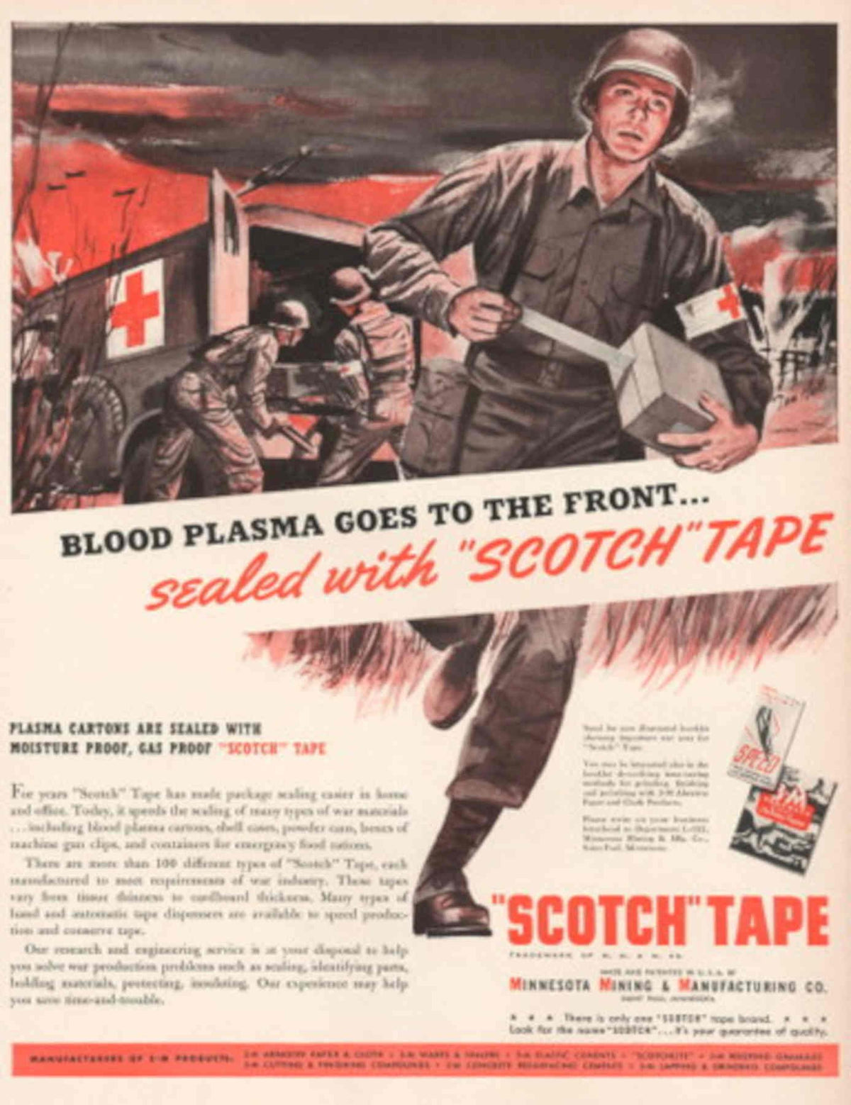 Scotch Tape Plasma 1940s Vintage Retro Advert Poster