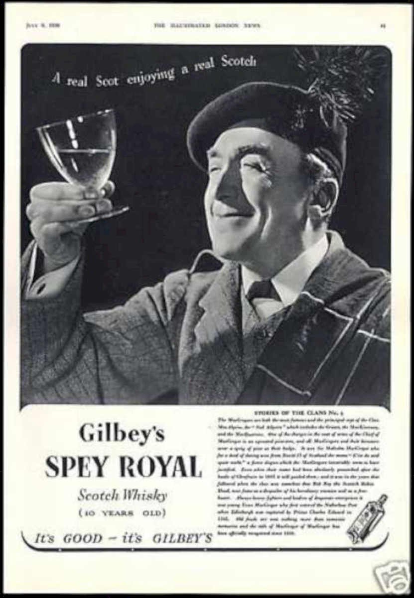 Scotch Whisky Gilbey Vintage Retro Advert Ads A4 Photo Print