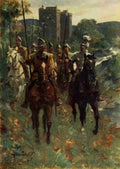 Scotland 1910 Border Rievers setting out A4 Photo Print