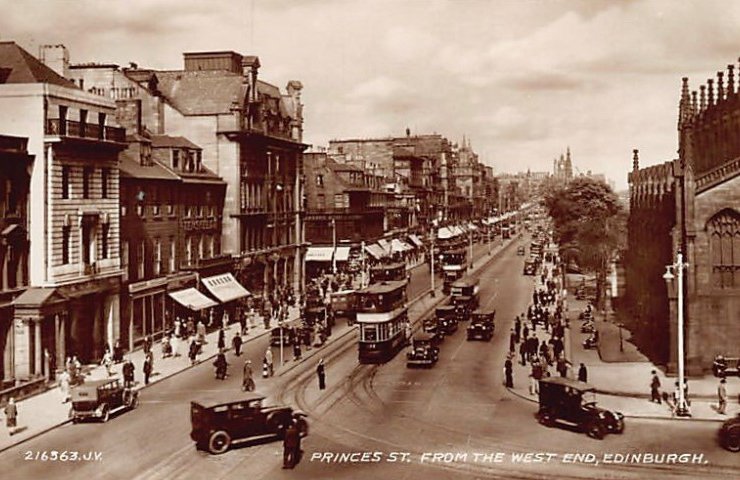 Scotland Edinburgh Princes St From The West End Vintage A4 Photo Print