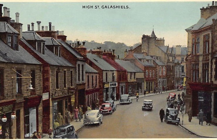 Scotland Galashiels High Street Vintage A4 Photo Print