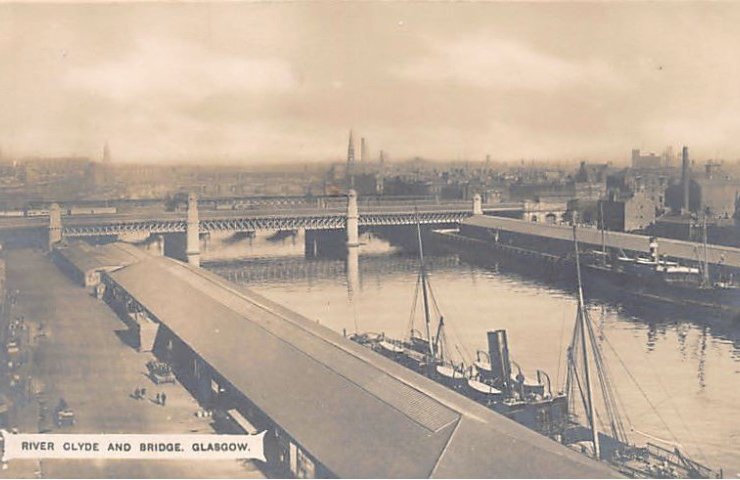 Scotland Glasgow River Clyde And Bridge Vintage A4 Photo Print