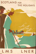 Scotland Holidays Lms 1930s Vintage Retro Advert Poster