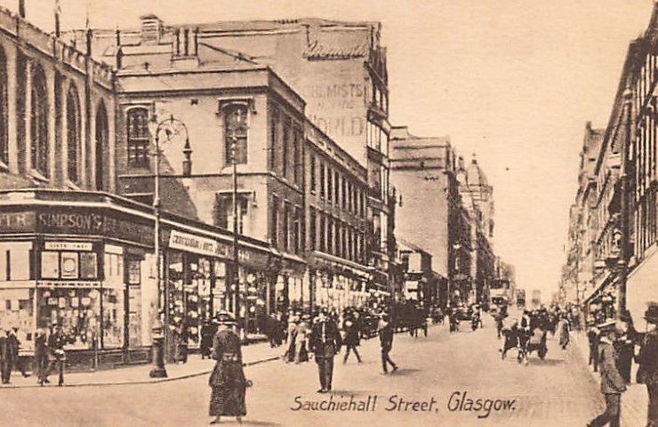 Scotland Lanarkshire Glasgow Sauchiehall Street Vintage A4 Photo Print