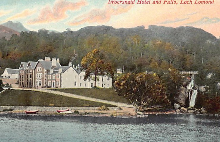 Scotland Loch Lomond Inversnaid Hotel And Falls Vintage A4 Photo Print