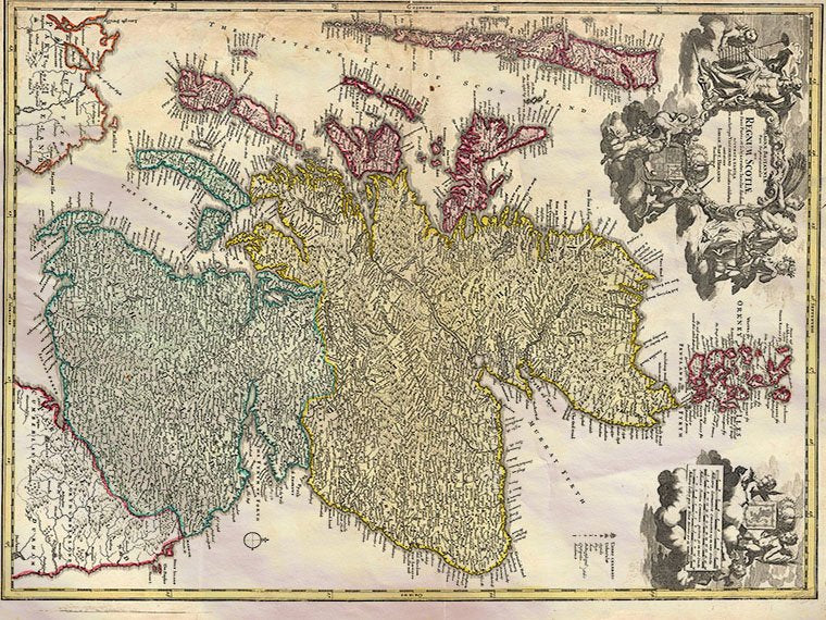 Scotland Regnum Scotiae Great Britain Uk Homann Visscher 1710 Vintage A4 Photo Print