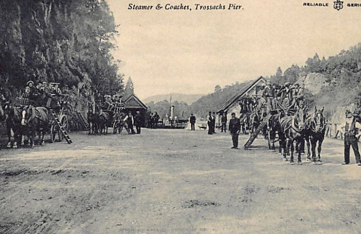 Scotland Trossachs Pier Steamer Coaches Vintage A4 Photo Print