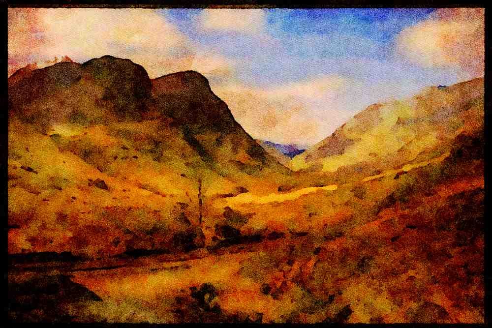 Scotland UK 231007 Glencoe A4 Limited Edition Watercolour Print