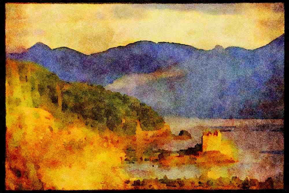 Scotland UK 231025 Eilean Donan Castle A4 Limited Edition Watercolour Print