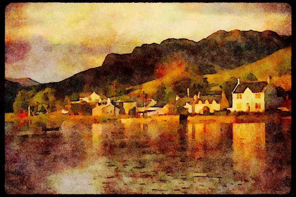 Scotland UK 231027 Dornie A4 Limited Edition Watercolour Print