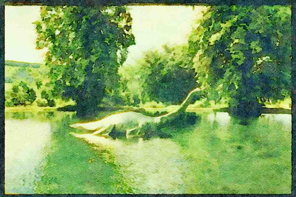 Scotland UK 231033 Lochness Monster A4 Limited Edition Watercolour Print