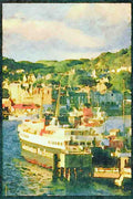 Scotland UK 231040 Cal Mac Ferry, Oban A4 Limited Edition Watercolour Print