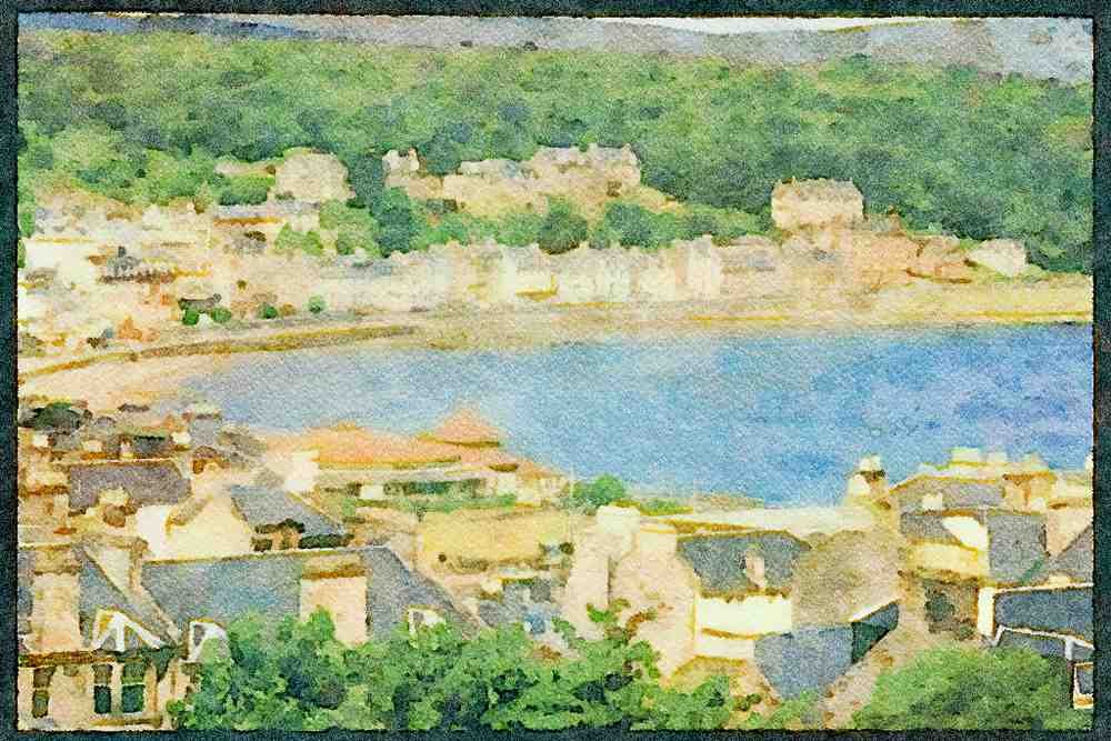 Scotland UK 231044 Rothesay, Isle Of Bute A4 Limited Edition Watercolour Print