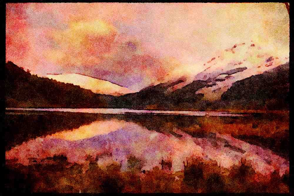 Scotland UK 231059 Trossachs, Perthshire A4 Limited Edition Watercolour Print