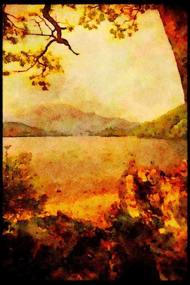 Scotland UK 231060 Loch Venachar, The Trossachs A4 Limited Edition Watercolour Print