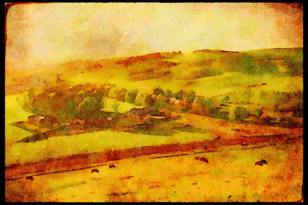 Scotland UK 231075 Near Dolphinton, Strathclyde Region A4 Limited Edition Watercolour Print