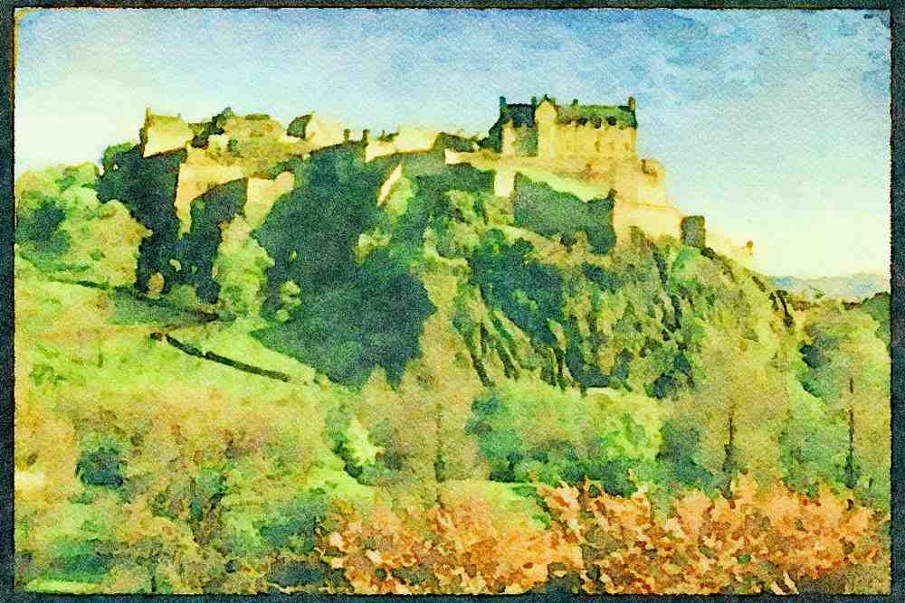 Scotland UK 231078 Edinburgh Castle A4 Limited Edition Watercolour Print