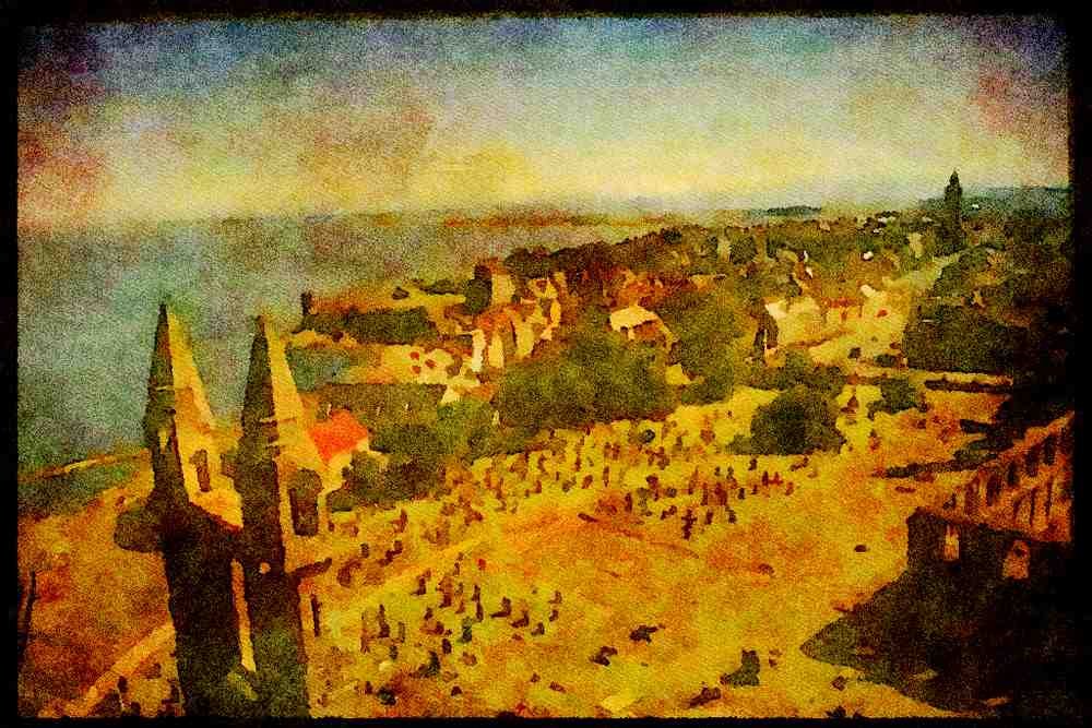 Scotland UK 231086 St. Andrews (from St. Rule's Tower) A4 Limited Edition Watercolour Print