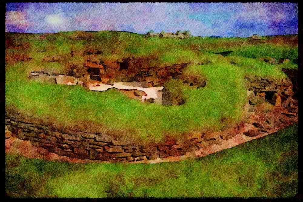 Scotland UK GB 092092 Orkney, Skara Brae A4 Limited Edition Watercolour Print