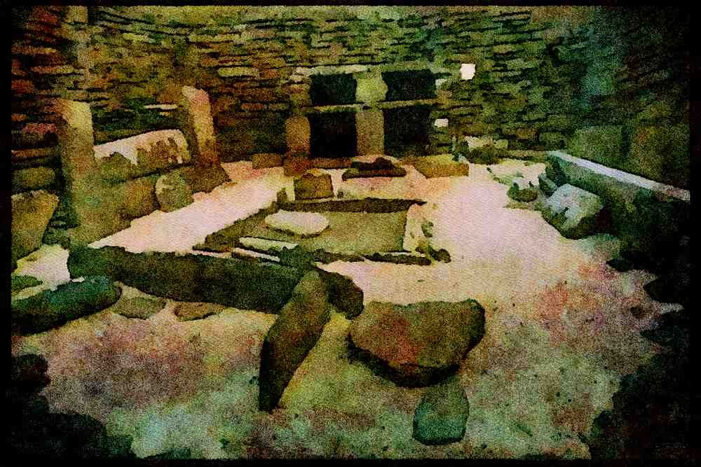 Scotland UK GB 092098 Orkney, Skara Brae A4 Limited Edition Watercolour Print
