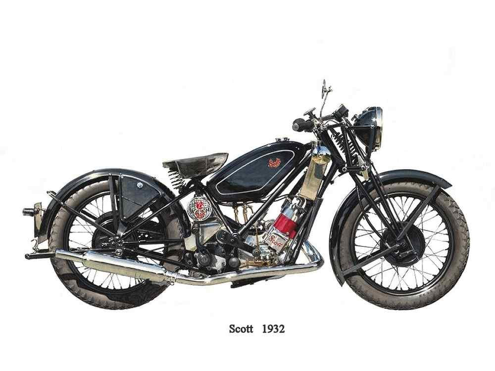 Scott 1932 motorbike A4 Photo Print
