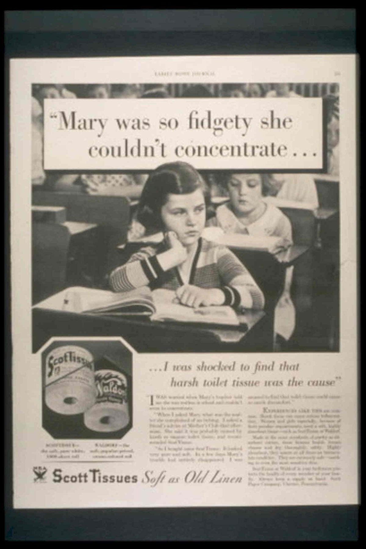 Scott Tissue Girl 1930s Vintage Retro Advert Poster