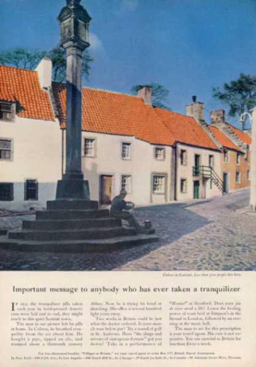 Scottish Town Square Vintage Retro Advert Ads A4 Photo Print