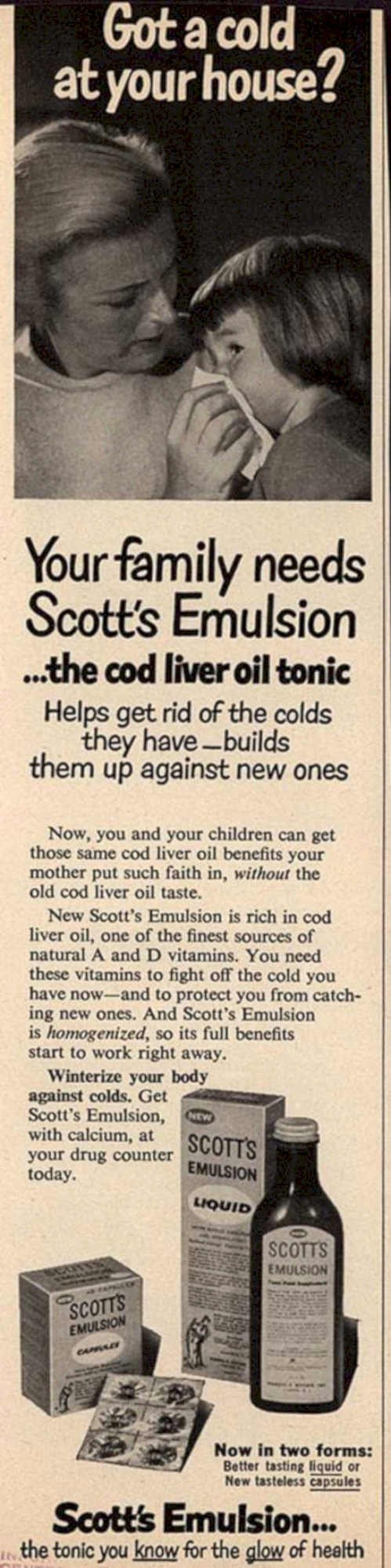 Scotts Emulsion Child Vintage Retro Advert Ads A4 Photo Print