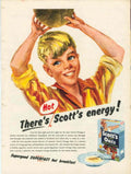 Scotts Oats Breakfast 1950s Vintage Retro Advert Poster