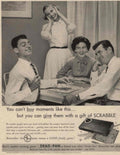 Scrabble Family Game 1950s Vintage Retro Advert Poster