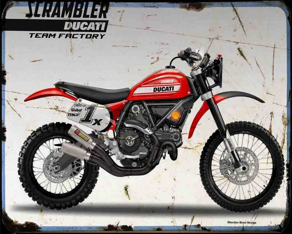 Scrambler Baja Racing Teams A4 Photo Print Motorbike Vintage Aged