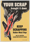 Scrap Plane Rubber American World War II Advert Poster