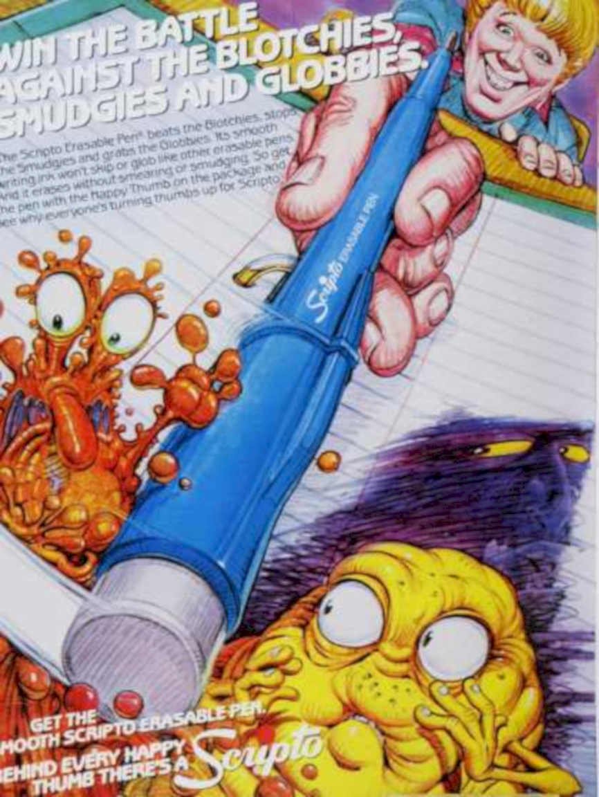Scripto Pen Battle Vintage Retro Advert Ads A4 Photo Print
