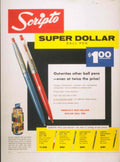 Scripto Super Dollar 1950s Vintage Retro Advert Poster