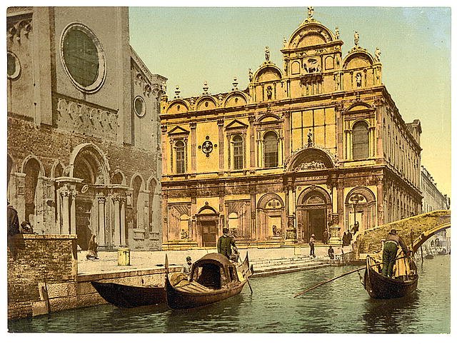 Scuola di San Marco Venice Vintage A4 Photo Print