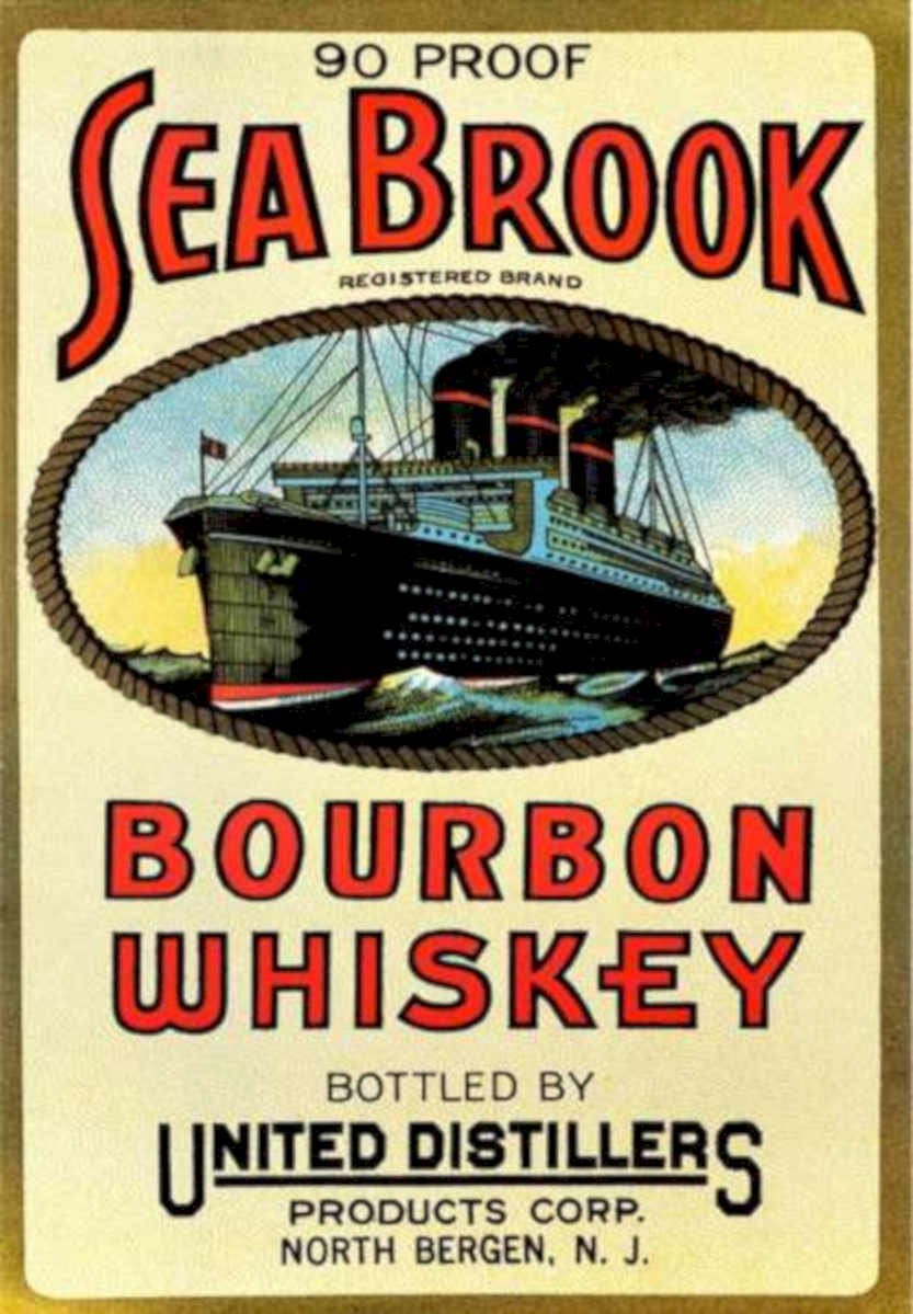 Sea Brook Bourbon Vintage Retro Advert Ads A4 Photo Print