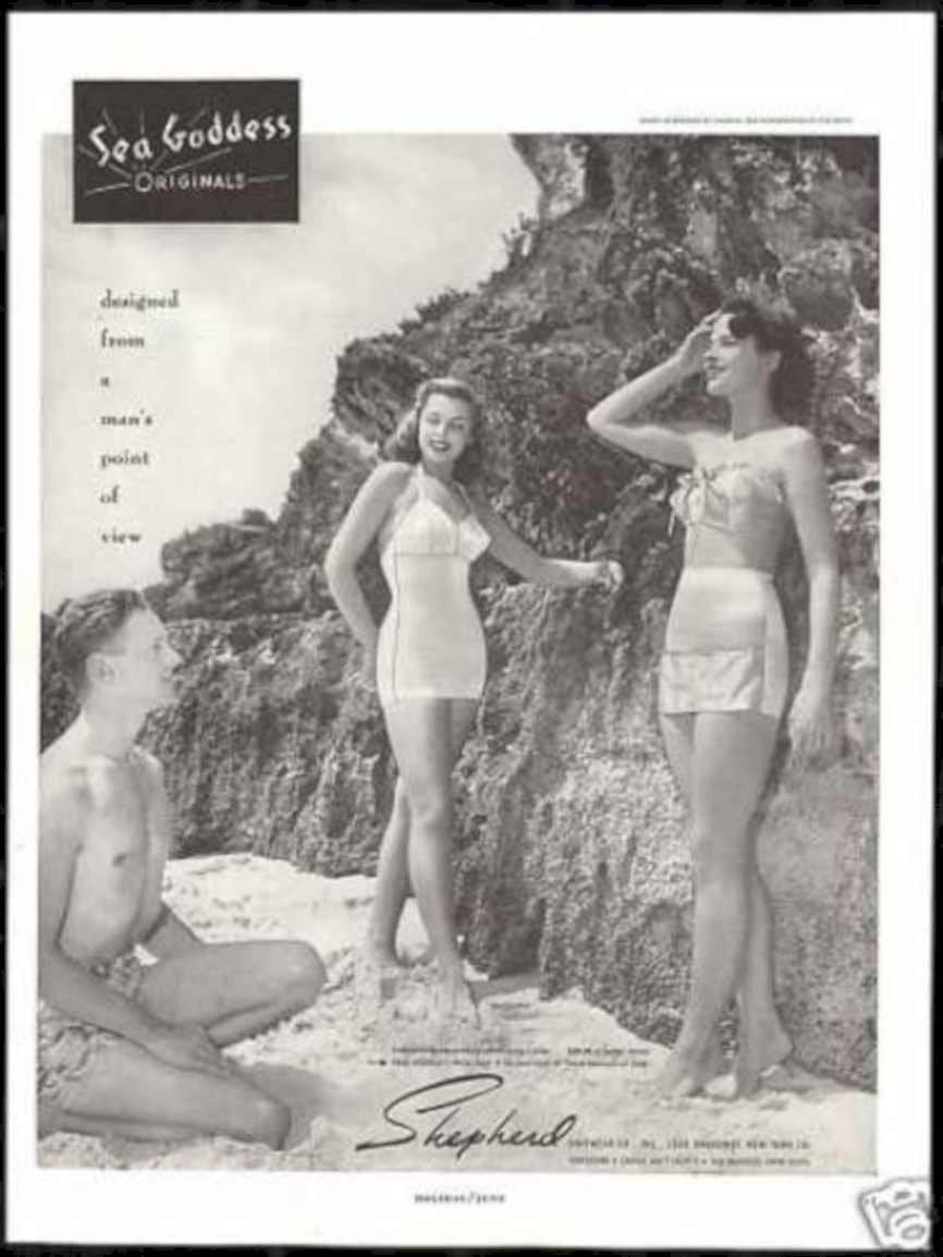 Sea Goddess Swimwear Vintage Retro Advert Ads A4 Photo Print