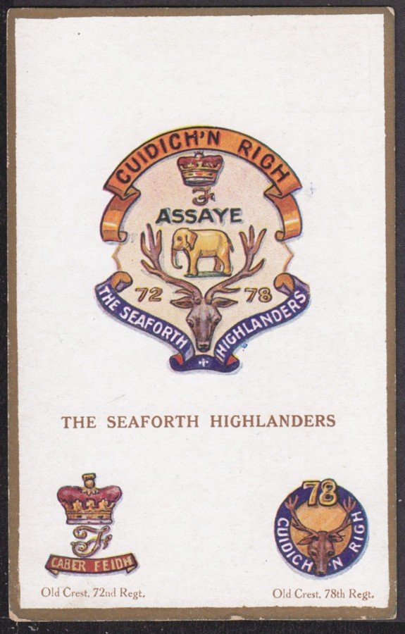 Seaforth Highlanders Badge Vintage A4 Photo Print
