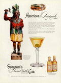 Seagrams Ancient Bottle 1950s Vintage Retro Advert Poster