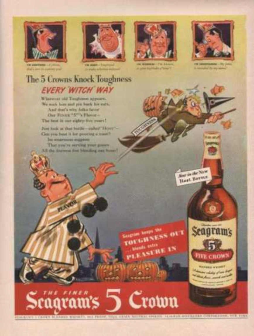 Seagrams Five Crown 3 Vintage Retro Advert Ads A4 Photo Print