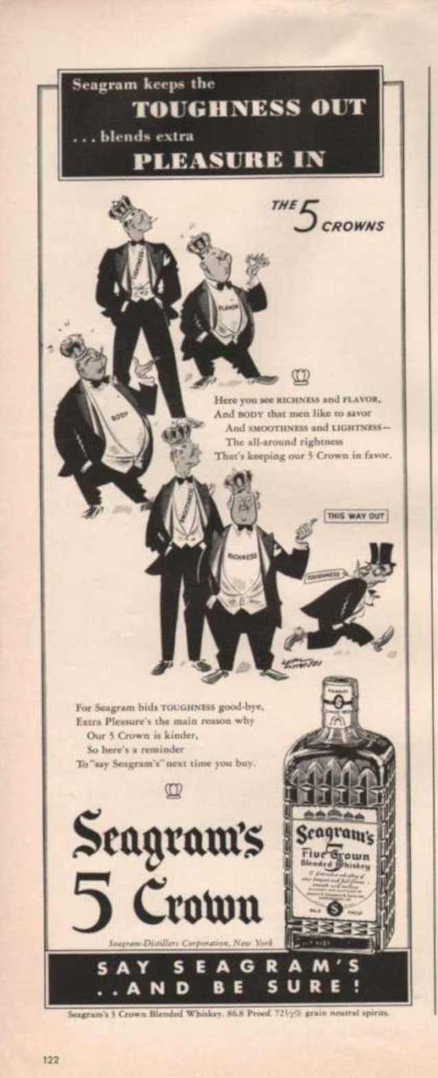 Seagrams Five Crown 4 Vintage Retro Advert Ads A4 Photo Print